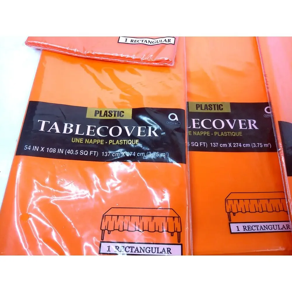 Amscan Tablecover Orange Red Halloween Fall Autumn 54 x 108 Lot of 9